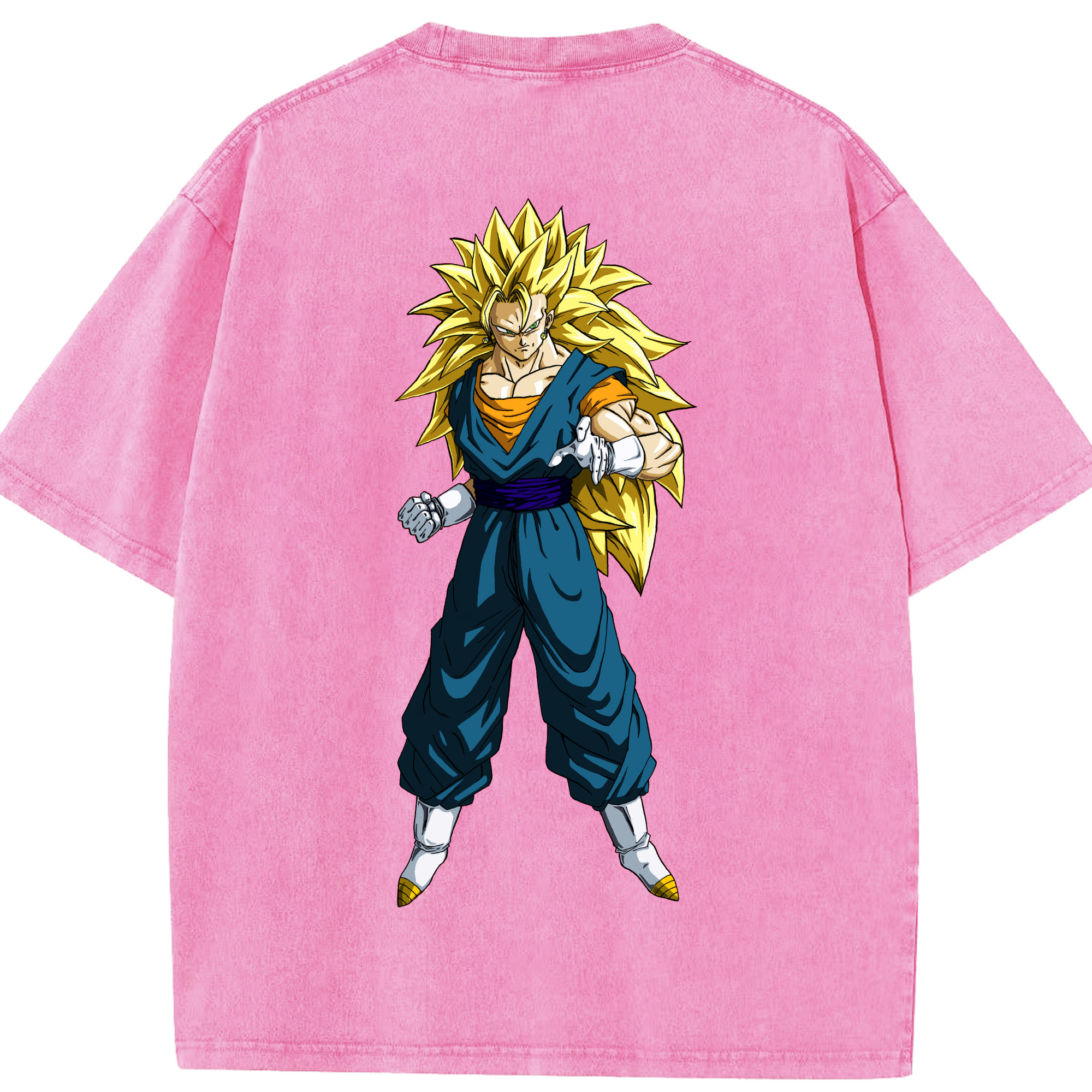 （画像用） ドラゴンボール ベジット DRAGON BALL Vegetto 綿100% ヴィンテージ風 半袖Tシャツ（背面プリント）